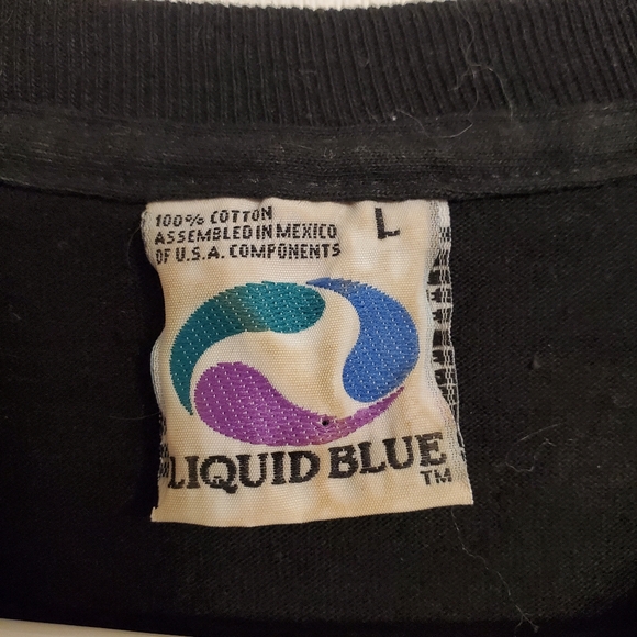 Vintage Liquid Blue 1996 Native American Wolf All Over Print 2 Stitch Size L - Picture 3 of 8